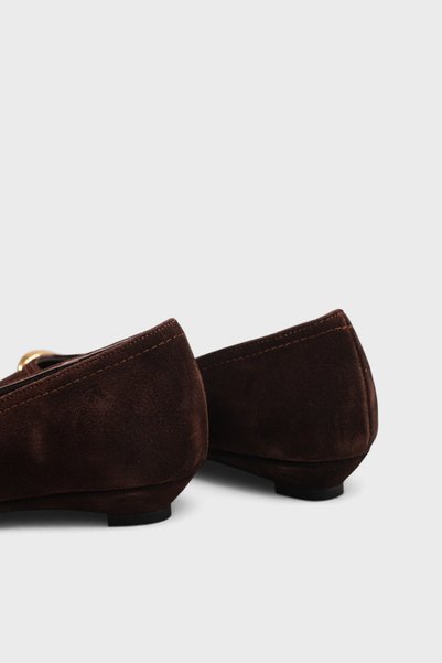 Capone Outfitters Michelle Hakiki Deri Sivri Burunlu Kısa Topuklu Şık Kadın Ayakkabı