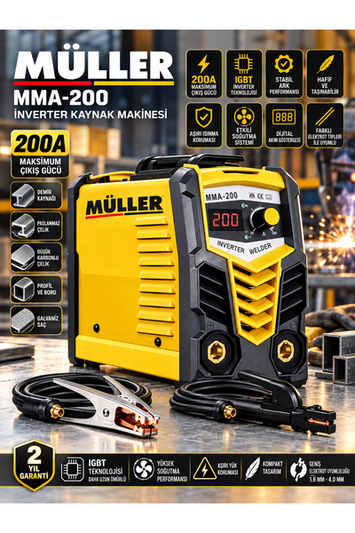 Pro Müller Germany 201sx Çift Kartlı Hava Soğutmalı Invertec Compact Kaynak M...