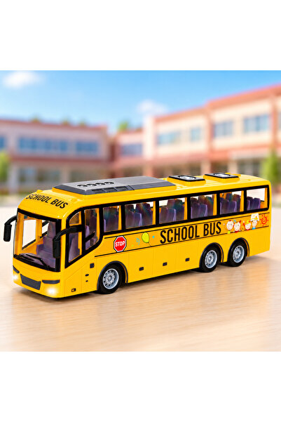 Salamandra Kids Autobuz Scolar de Jucarie din Plastic cu Telecomanda cu Funct...