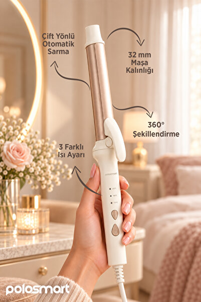 Polosmart Psc108 Automatic Hair Curler with Rotating Head - 66W Practical Hai...