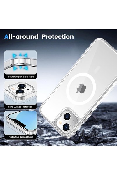 bzstore Husă MagSafe compatibilă cu iPhone 15, transparentă