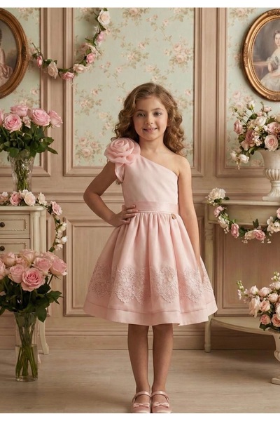 special gift house فستان أطفال مكون 3قطع (فستان - شنطة صغيره -اكسسوار شعر )