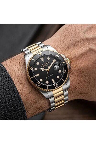 JG. Polo Club Automatic Steel Case Allgold and Silver Color 2 Years Warranty ...