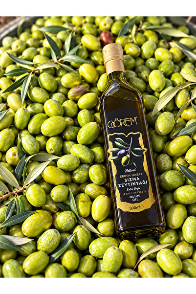 Görem Zeytin Taptaze 2026 Hasat Erken Hasat Soğuk Sıkım Sızma Zeytinyağı 500 ml.