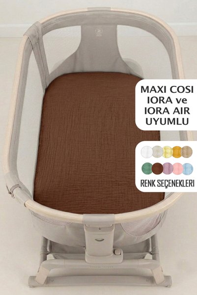 Soho Organics ملاءة سرير مطاطية (بيضاوية) متوافقة مع ماكسي كوزي إيورا وآيورا ...
