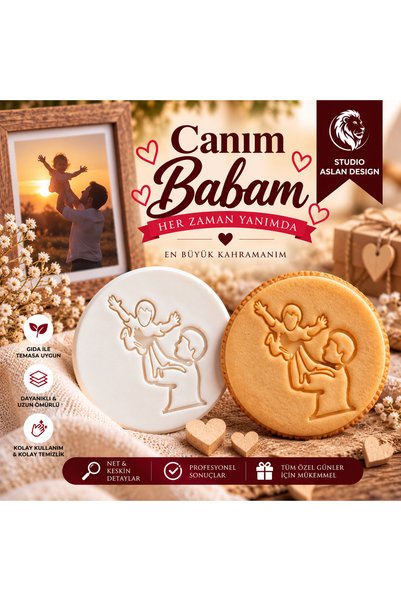 StudioAslanDesign Babam ve Ben Şeker Hamuru Kalıbı | Babalar Günü Fondant Kal...
