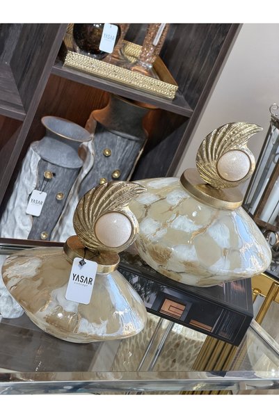YASAR CONCEPT Perlisse Cam Yassı Vazo Set