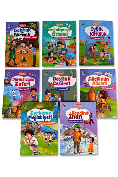 Çocuk Gezegeni 4+ Yaş Değerler Eğitimi Seti 8 Adet Dergi Boy Kitap