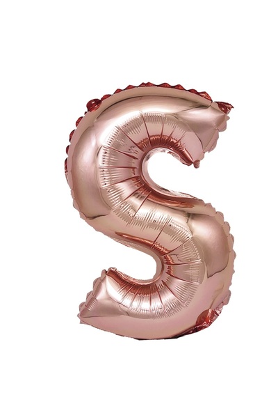 SDX Market Balon folie metalică auriu-roz, Mirific Party, litera S, 40 cm, co...