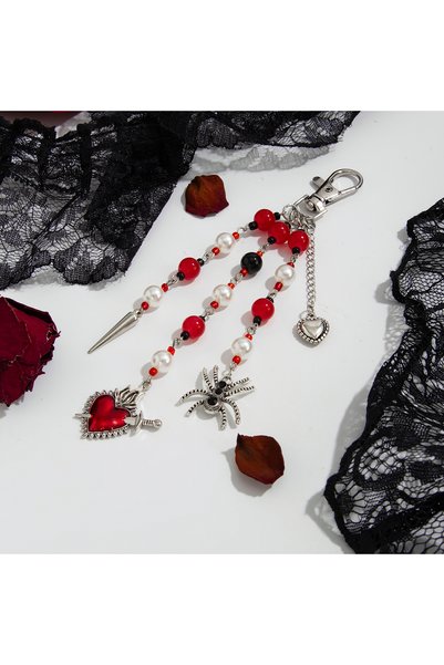choice2 style 2 Salircon Goth Imitation Pearl Butterfly Bat Pendant Wallet Ke...