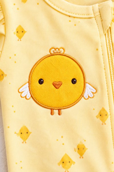 İZYALİF BABY Baby Girl Animal Patterned Zippered 3-Piece Jumpsuit Set Newborn One Size with Booties 100% Cotton