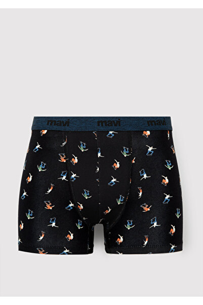 Mavi Baskılı Siyah Boxer 0912481-900