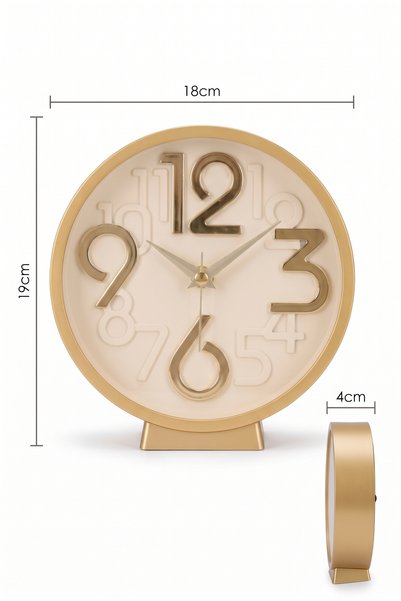 Frapan Home GLX 2'si 1 Arada Masa ve Duvar Saati 18 cm Sessiz Mekanizmalı Dekoratif Saat
