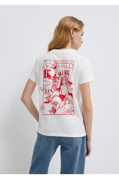 Mavi Printed Ecru T-Shirt Regular Fit / Normal Cut 1613741-70057
