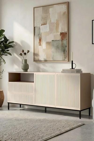 Yurupa Grand Serisi 170 cm 2 Kapaklı 2 Membran Konsol Modern Salon Büfe Kumsa...