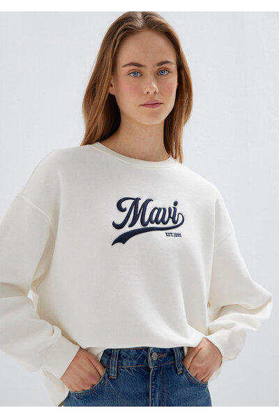 Mavi سويت شيرت إكرو مطبوع عليه شعار 1S10419-80194