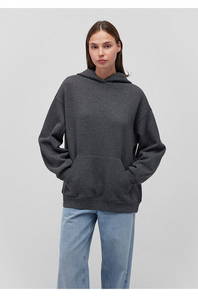 Mavi Kapüşonlu Antrasit Sweatshirt 1S10186-87829
