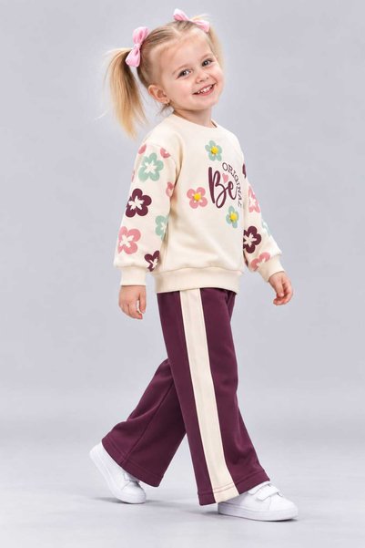 Beray Three-Ply Sharded Combed Cotton Sweatshirt Children's Set