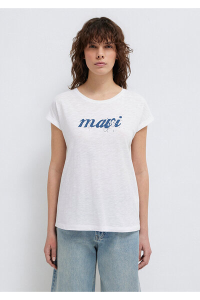 Mavi Tricou alb imprimat cu logo Slim Fit / Slim Fit 166422-620