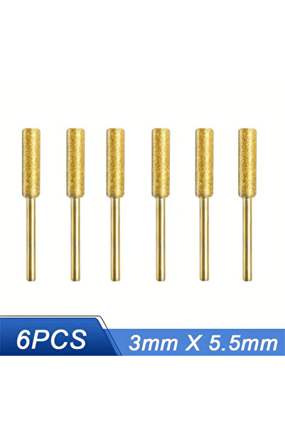 Choice Golden 5.5mmx6pcs 6pcs Diamond Coated Cylindrical Burr 4/4.8/5.5mm Cha...