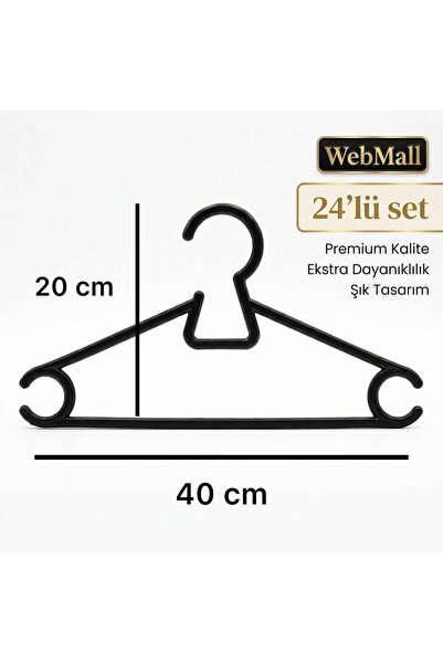 Genel Markalar Webmall 24 Adet Giysi Elbise Askısı Gömlek Tişört Askı Plastik...