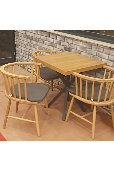 ERT Omurga Sandalye 4 Adet Ahşap 2+2Mutfak Cafe Restorant Sandalyesi