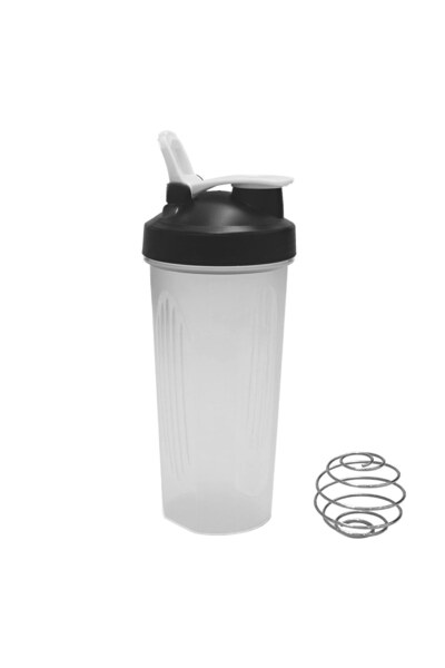 OEM Pahar Shaker din Plastic Transparent cu Capac Negru 700ml - Bucatarie