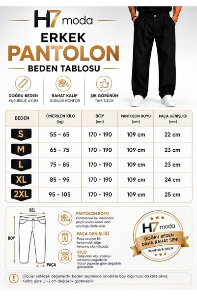 hello7 Men's Black Baggy Waist Elastic Double Pleated Black Trousers New Season