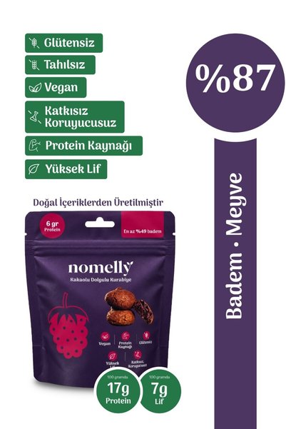 Nomelly Kakaolu ve Orman Meyvesi Dolgulu Glütensiz Kurabiye