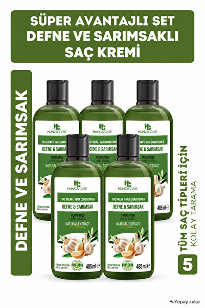 Hunca Care Defne ve Sarımsaklı Saç Kremi 485 ml 5 Adet