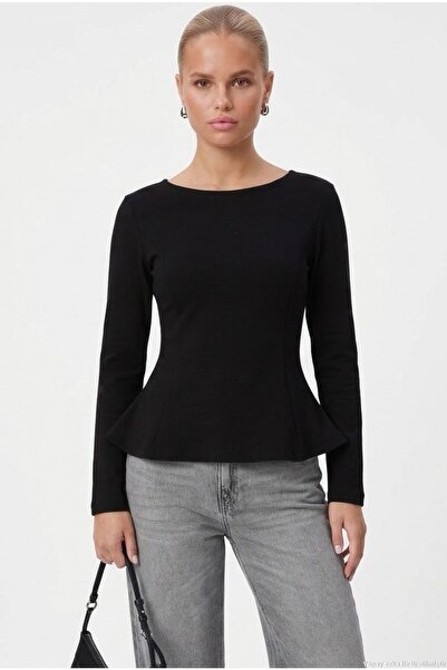 Ritnice Γυναικεία μπλούζα Runa Premium Μαύρη Peplum