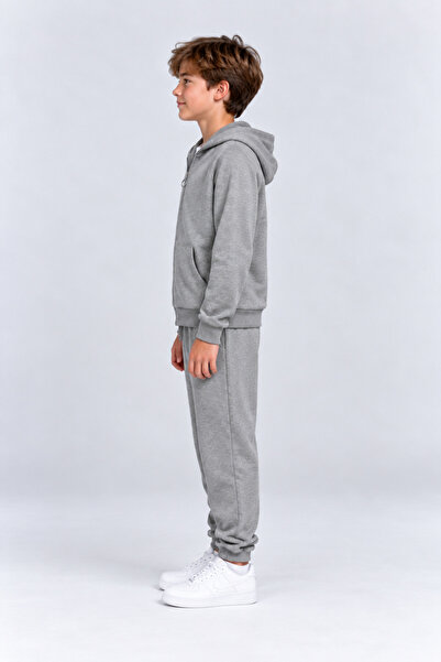 AHENGİM Girls - Boys Basic Zippered School Tracksuit Set Ak0785