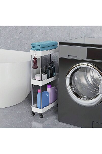 Choice1 3 Layers White 3/4-Tier Ultra-Thin Gap Rolling Storage Cart, Inexpens...