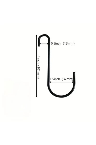 Choice 4pcs 4 Heavy-Duty Black Fence Hooks for Hanging Plants, Bird Feeders &...