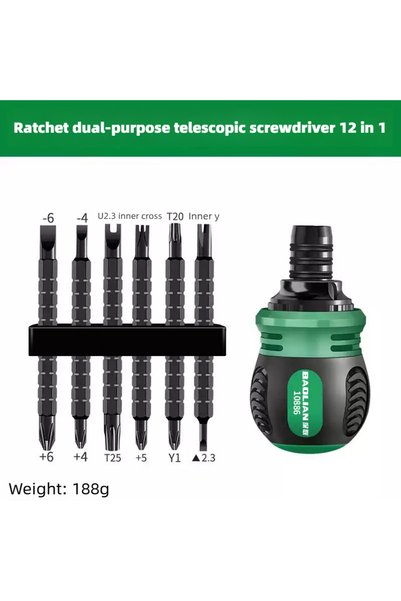 Choice3 12-in-1 High Quality Ratchet Screwdriver Set with Multifunctional Adj...