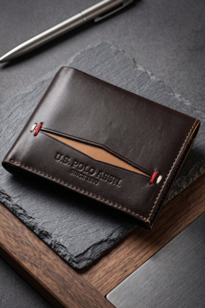 U.S. Polo Assn. BASE. Polo Assn. 8383 Genuine Leather Men's Vertical Wallet C...