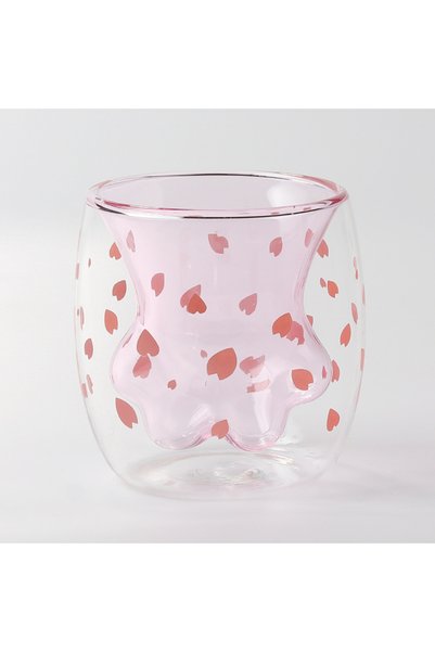 Choice3 180-200ml pink 1cup YWDL Double Wall Glass Coffee Mug With Spoon And ...
