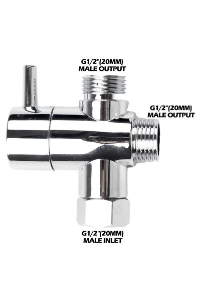 Choice Type A G1/2in 3 Way Diverter Valve T-Adapter Converter For Shower Bras...