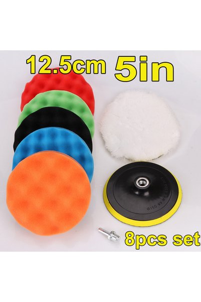 Choice 5 inch 8Pcs Car Polishing Pads Kit 3/4/5/6/7 Inch Foam Sponge Buffer P...