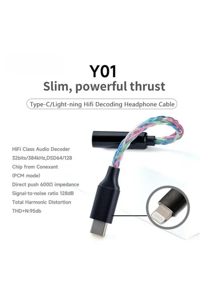 choice2 كابل OTG لفك تشفير سماعات الأذن HIFI Type-C-3.5 CX31993 Y01 من Lightn...