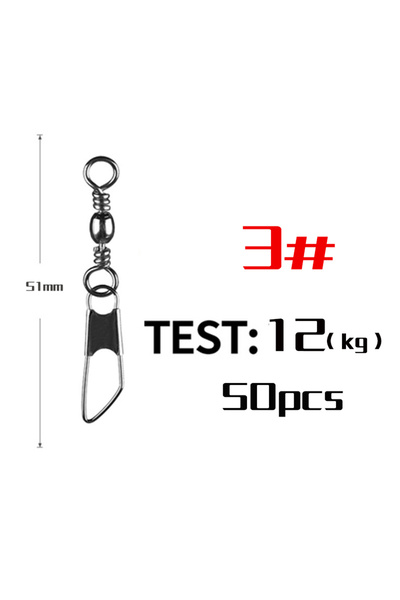 Choice Size 3 50Pcs Stainless Steel Snap Swivel Saltwater High Strength Snaps...