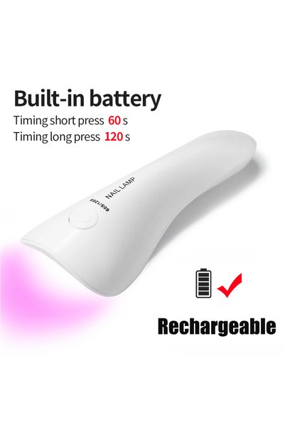 DUTRIEUX مصباح USB أبيض محمول بالأشعة فوق البنفسجية LED لتجفيف الأظافر، مصباح...