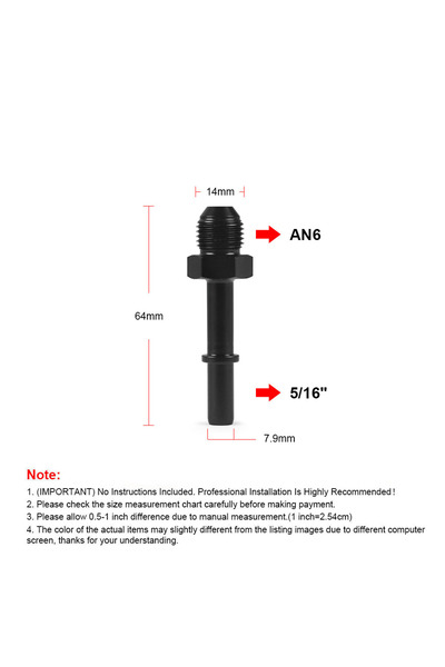 Choice AN6 To 5 16 Quick Connect AN6 6AN AN-6 AN6 To 5/16" AN6 To 3/8" Male E...