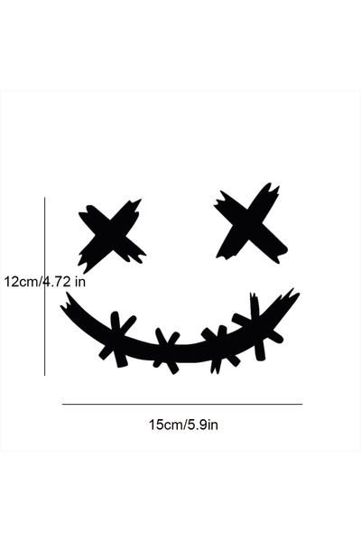 Choice4 Black Waterproof Reflective Stickers for Motorcycle Helmet, Demon Smi...