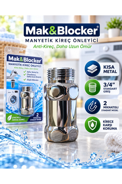 Mak & Blocker Manyetik Kireç Önleyici Tüm Çamaşır ve Bulaşık Makinelerine Uyumlu