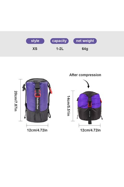 Choice4 Purple 1-2L 1-25L Camping Sleeping Bag Compression Pack Storage Bag P...
