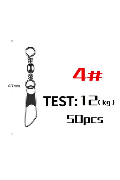 Choice Size 4 50Pcs Stainless Steel Snap Swivel Saltwater High Strength Snaps...
