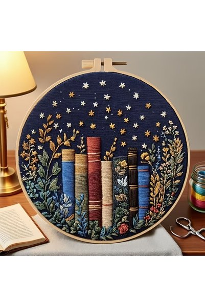 Choice YELLOW Creative Bookshelf Flower And Plant Book Pattern Series Handmad...