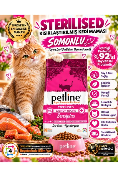 Petline Kilo Almasını Engelleyici Diyet Özellikli Somonlu Yetişkin Kedi Mamas...