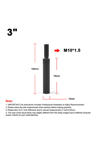 Choice9 وصلة تمديد مقبض ناقل الحركة من الألومنيوم، مقاس 3 بوصات و M10X1.5، 2 ...